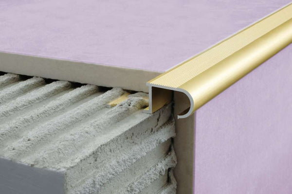 A81 Aluminium Stair Nosing Edge Trim – 34mm x 11mm x 10mm for Tiles