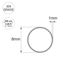 Stainless Steel Round Tube / Pipe VARIOUS SIZES 304 GRADE 1 METER LONG