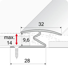 A69 32mm Aluminium Wood Effect Door Threshold Z Strip