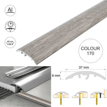 37mm Aluminium 4-in-1 Wood-Effect Door Threshold S16K