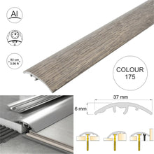 37mm Aluminium 4-in-1 Wood-Effect Door Threshold S16K