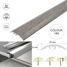 37mm Aluminium 4-in-1 Wood-Effect Door Threshold S16K