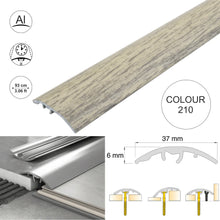 37mm Aluminium 4-in-1 Wood-Effect Door Threshold S16K