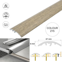 37mm Aluminium 4-in-1 Wood-Effect Door Threshold S16K