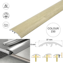 37mm Aluminium 4-in-1 Wood-Effect Door Threshold S16K