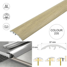 37mm Aluminium 4-in-1 Wood-Effect Door Threshold S16K