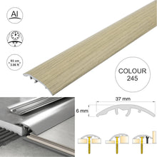 37mm Aluminium 4-in-1 Wood-Effect Door Threshold S16K