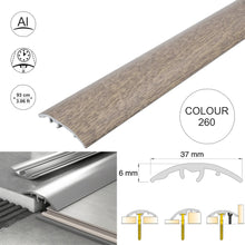 37mm Aluminium 4-in-1 Wood-Effect Door Threshold S16K