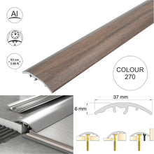 37mm Aluminium 4-in-1 Wood-Effect Door Threshold S16K