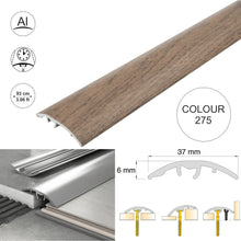 37mm Aluminium 4-in-1 Wood-Effect Door Threshold S16K