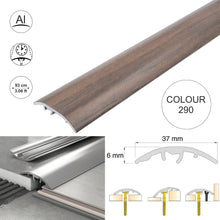 37mm Aluminium 4-in-1 Wood-Effect Door Threshold S16K