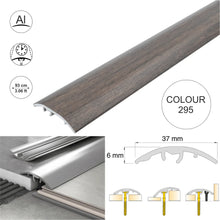 37mm Aluminium 4-in-1 Wood-Effect Door Threshold S16K