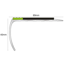 ASL25 69x40mm Aluminium Non Slip Stair Nosing Edge Trim With Pvc Insert