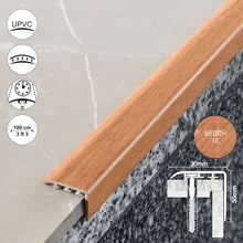 D-K0200 PVC Wood Effect Stair Nosing Edge Trim – 30 x 30mm UPVC Step Edge Protector