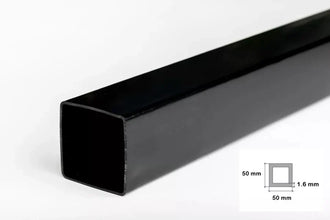 Black & White Durable PVC Plastic Box Section Square Tube