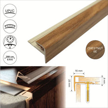 16x25mm Push-In Wood Effect PVC Stair Nosing – UPVC Edge Trim for Laminate & Wood Floors
