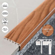 45x22mm Wood Effect PVC Stair Nosing – UPVC Edge Trim for Safe Step Protection