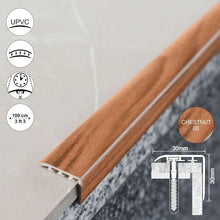 D-K0200 PVC Wood Effect Stair Nosing Edge Trim – 30 x 30mm UPVC Step Edge Protector