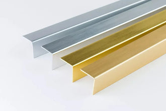 Equal & Unequal Gold & Silver Brushed Finish PVC Plastic Corner Angle Trim Profiles 90°