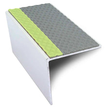 ASL20 57x55mm  TredSafe DDA Compliant Aluminium Non Slip Stair Nosing Edge Trim With Pvc Insert