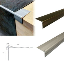 TVC -40 x 26mm Anodised Aluminium LVT Stair nosing Edge Profile For 3mm Flooring