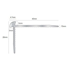TVC -40 x 26mm Anodised Aluminium LVT Stair nosing Edge Profile For 3mm Flooring