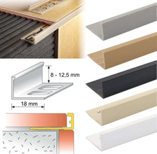 PVC L-Shaped Tile Edge Trim – 8mm, 10mm, 12.5mm Depth