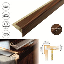 16x25mm Push-In Wood Effect PVC Stair Nosing – UPVC Edge Trim for Laminate & Wood Floors