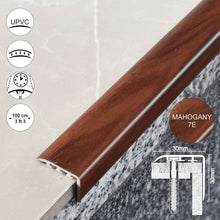 D-K0200 PVC Wood Effect Stair Nosing Edge Trim – 30 x 30mm UPVC Step Edge Protector