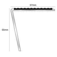 NSL20 Tredsafe 57 x 55mm DDA-Compliant Aluminium Stair Nosing with PVC Insert
