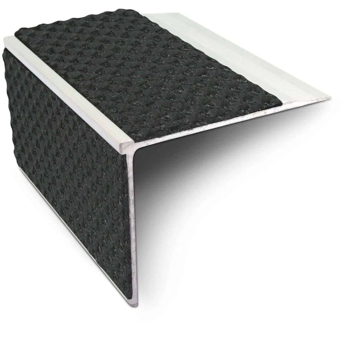 NSL27 Tredsafe 75mm x 58mm DDA Compliant Aluminium Non Slip Stair Nosing Edge Trim With Pvc Insert