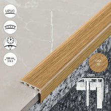 D-K0300 PVC Wood Effect Stair Nosing Edge Trim – 25 x 25mm UPVC Step Protector