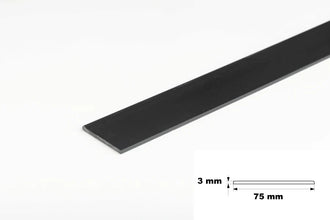 PVC Plastic TW Black White Anthracite Flat Bar Strip
