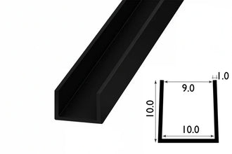 PVC U Channel Black & White Rigid Plastic TW Profile Edge Trim
