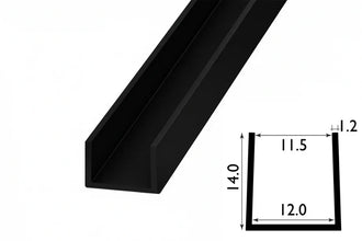 PVC U Channel Black & White Rigid Plastic TW Profile Edge Trim