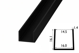 PVC U Channel Black & White Rigid Plastic TW Profile Edge Trim