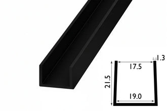 PVC U Channel Black & White Rigid Plastic TW Profile Edge Trim