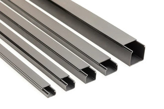 PVC Plastic Cover Mini Cable Trunking Srew Fix Wire Conduit Black