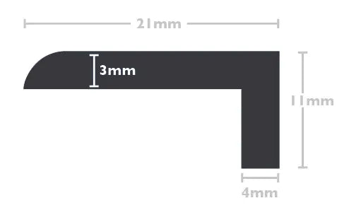 Hampstead Grey L-Shape Stair Nosing for Click Vinyl and LVT Flooring – 2.20m Stair Nosing UK