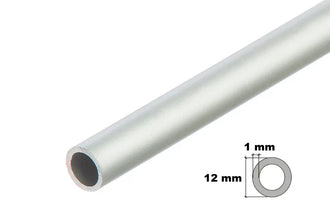 Round Tube Pipe Natural Aluminium 1 M / 39.37