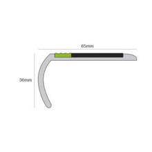 ASB 65x36mm PVC Non-Slip Stair Nosing with Glow Insert