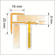16x25mm Push-In Wood Effect PVC Stair Nosing – UPVC Edge Trim for Laminate & Wood Floors