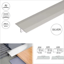 A54 13mm Anodised Aluminium T-Bar Threshold Strip for Tile Joins