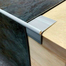 TVC -40 x 26mm Anodised Aluminium LVT Stair nosing Edge Profile For 3mm Flooring