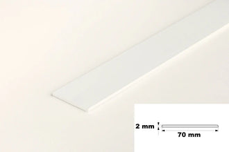 White PVC Plastic Bar Strip Roll Flat Architrave Trim Various Sizes