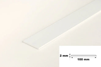 White PVC Plastic Bar Strip Roll Flat Architrave Trim Various Sizes