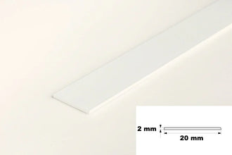 White PVC Plastic Bar Strip Roll Flat Architrave Trim Various Sizes