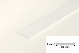 White PVC Plastic Bar Strip Roll Flat Architrave Trim Various Sizes