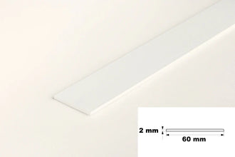 White PVC Plastic Bar Strip Roll Flat Architrave Trim Various Sizes
