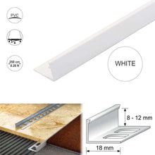 PVC L-Shaped Tile Edge Trim – 8mm, 10mm, 12.5mm Depth